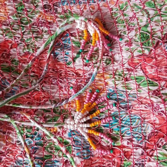 FARM Rio Smocked Top Midi Dress in Pink Macaw Flight - Picture 14 of 16